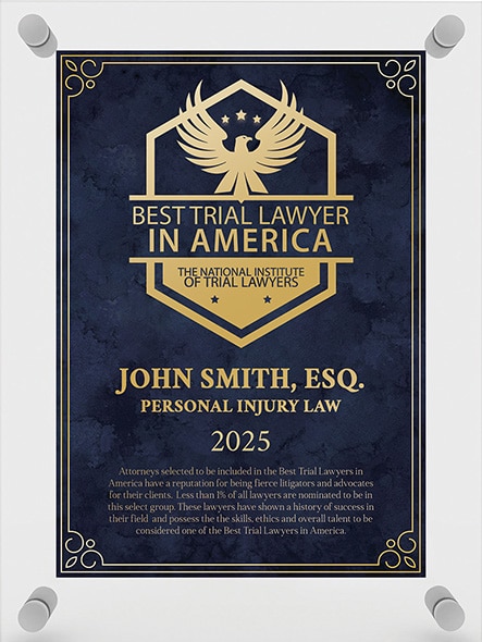 Best Trial Lawyer 2025 Plaque