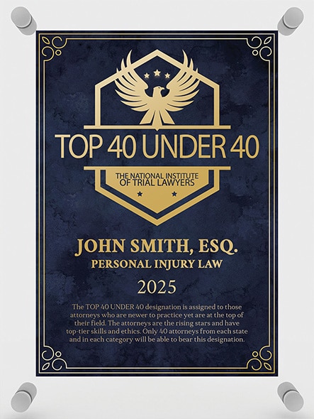 Top 40 Under 40 2025 Plaque