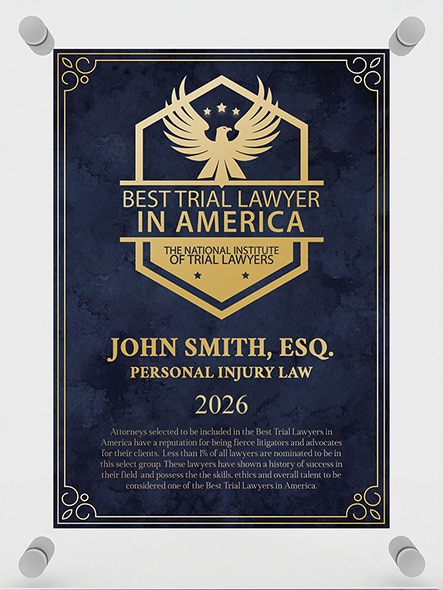 2026 Best Trial Lawyer plaque