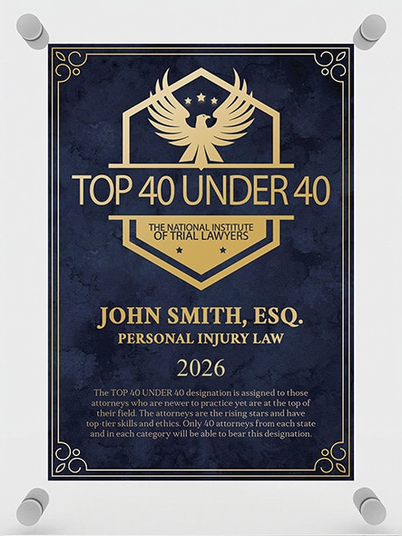 2026 Top 40 Under 40 plaque